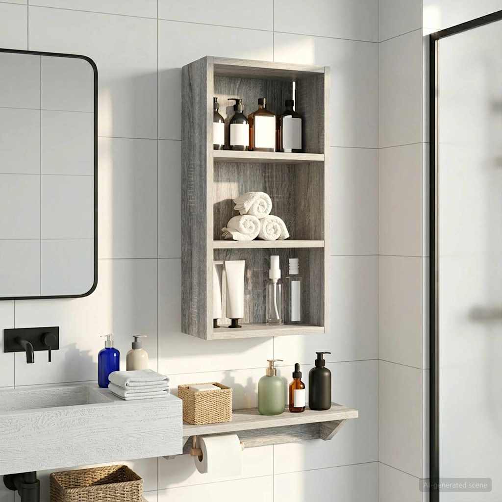 Kylpyhuoneen seinäkaappi Harmaa Sonoma 30 x 16 x 62,5 cm