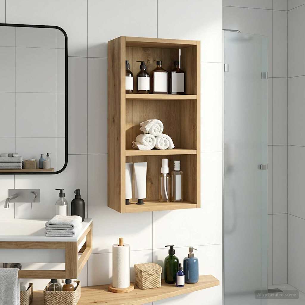 Kylpyhuoneen seinäkaappi hyllyllä Taidekoivu 30 x 16 x 62,5 cm