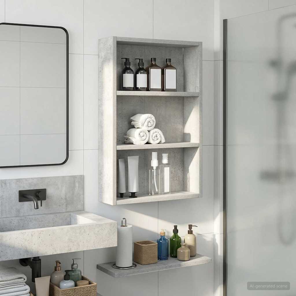 Kylpyhuoneen seinäkaappi Betoni Harmaa 40 x 10 x 60,5 cm