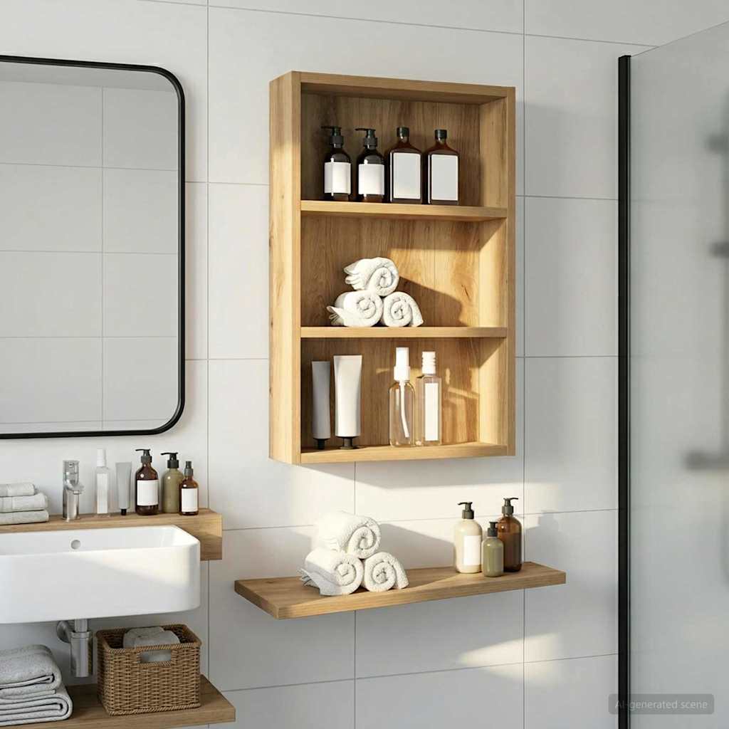 Kylpyhuoneen seinäkaappi hyllyllä Taidekoivu 40 x 10 x 60,5 cm