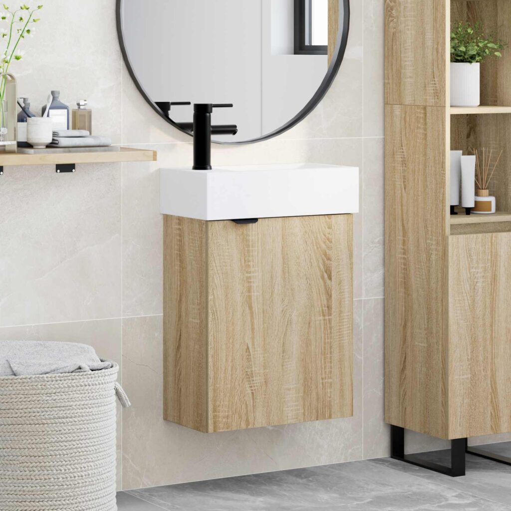 Kylpyhuonekaappi ovella Sonoman tammi 45,5 x 22,5 x 84 cm