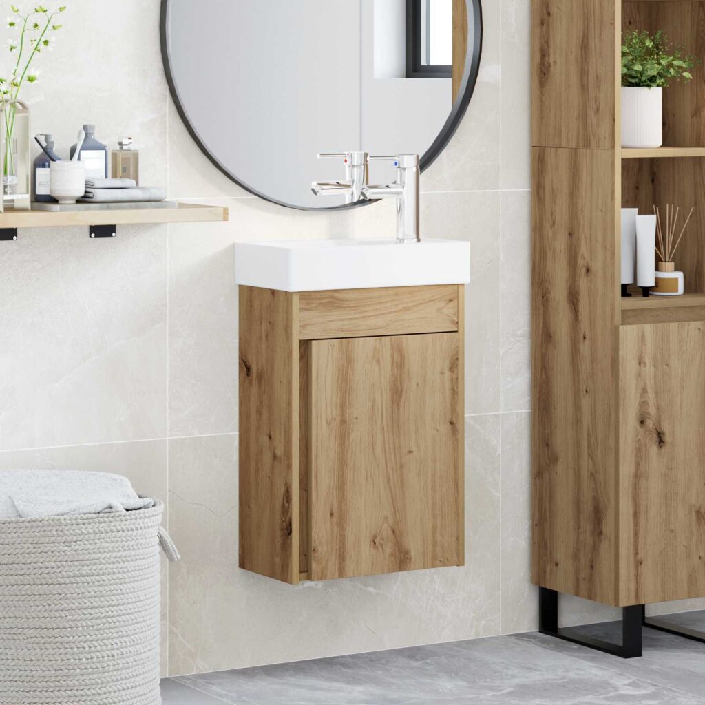 Kylpyhuoneen peili altaalla Artisan tammi 40,5 x 22,5 x 62 cm