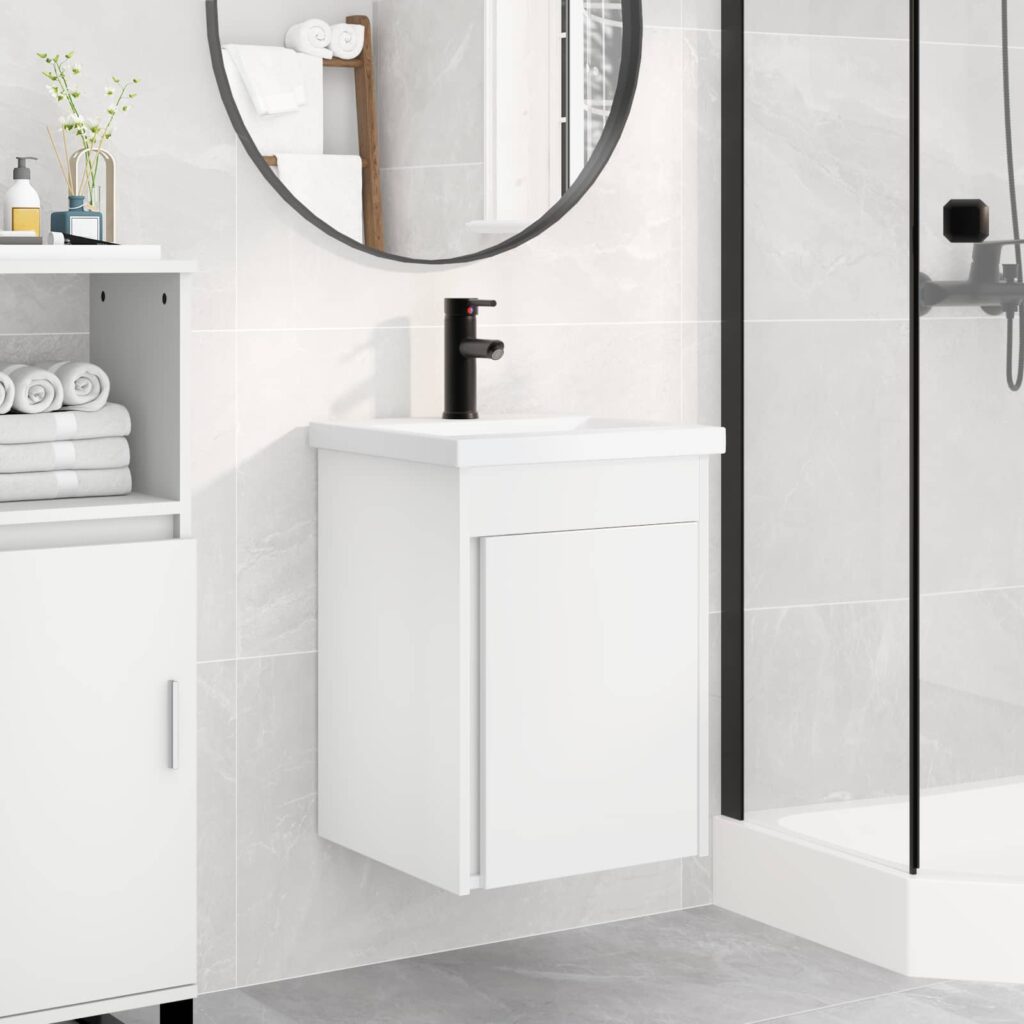 Kylpyhuoneen kaappi hanalla Valkoinen 42 x 40 x 74,5 cm