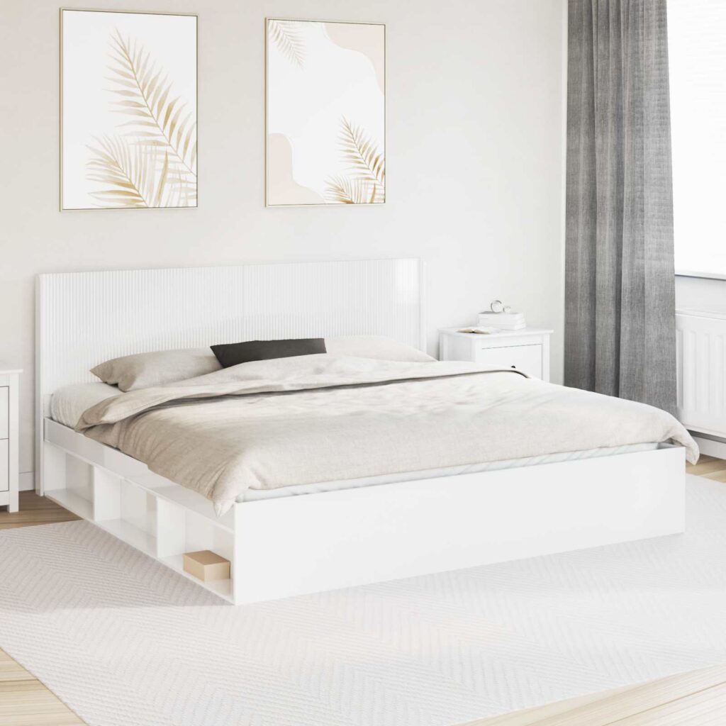 Päätylevy Korkeakiiltoinen valkoinen Tekninen puu