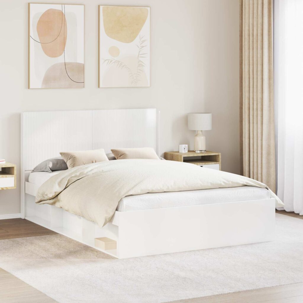 Päätylevy Korkeakiiltoinen valkoinen Tekninen puu