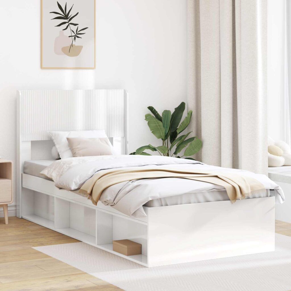 Päätylevy Korkeakiiltoinen valkoinen Tekninen puu