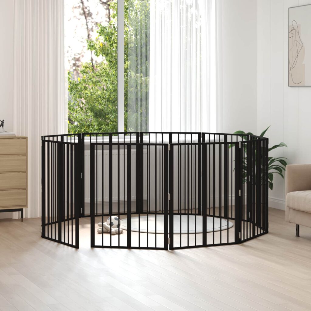 Koiraportti 10 pcs Musta 60 x 80 cm Galvanoitu teräs