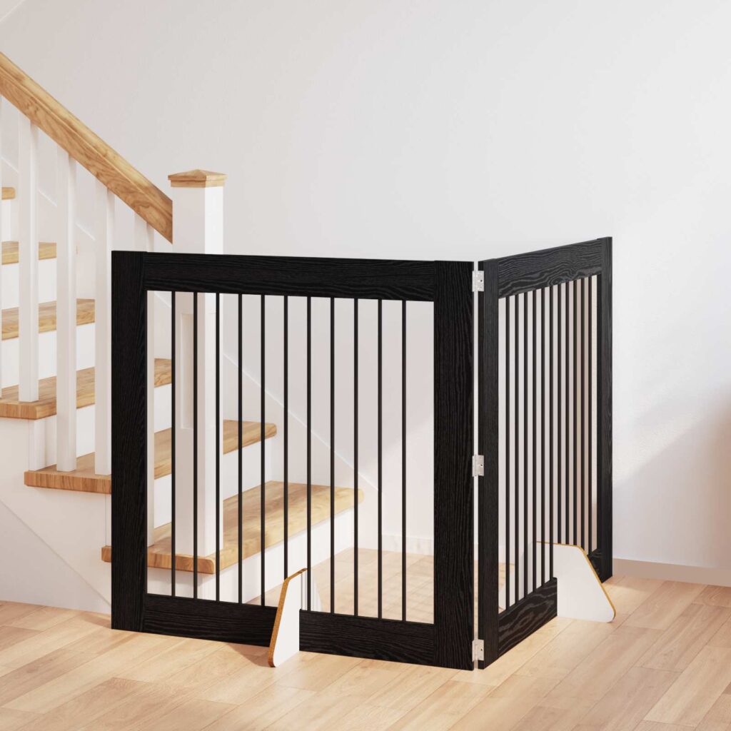 Koiraportti jaloilla 2 pcs Musta tammi 100 x 100 cm