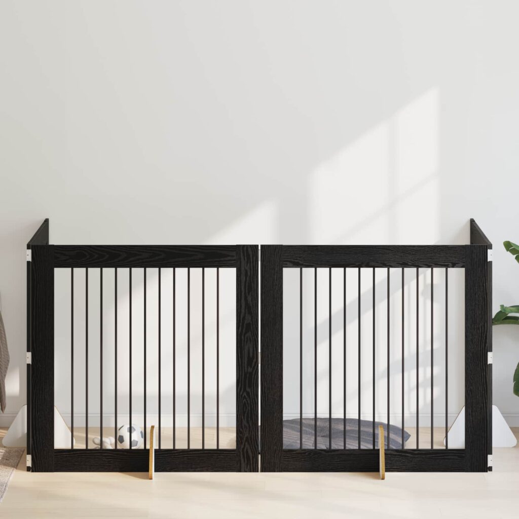 Koiraportti jaloilla 4 pcs Musta tammi 100 x 100 cm