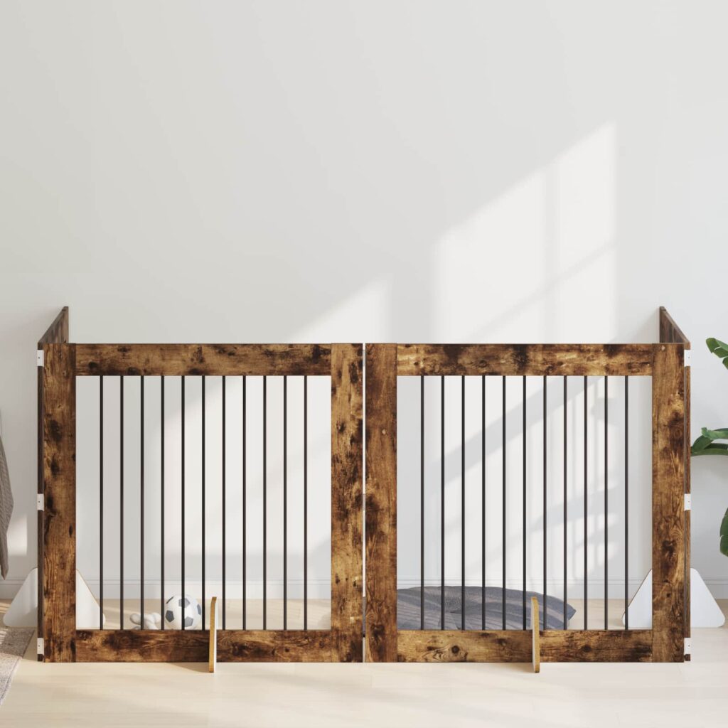 Koiraportti jaloilla 4 pcs Savutammi 100 x 100 cm Tekninen puu