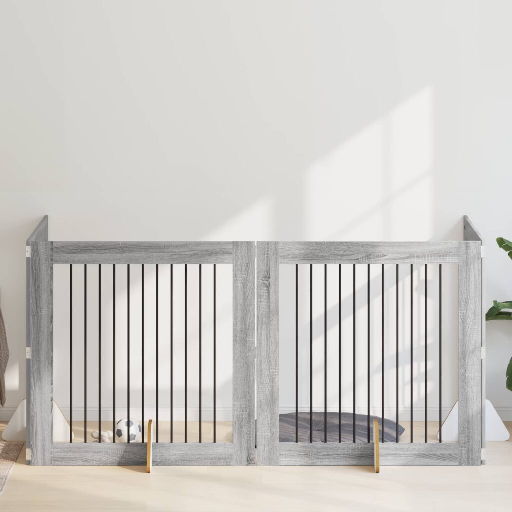 Koiraportti jaloilla 4 pcs Harmaa sonoma 100 x 100 cm