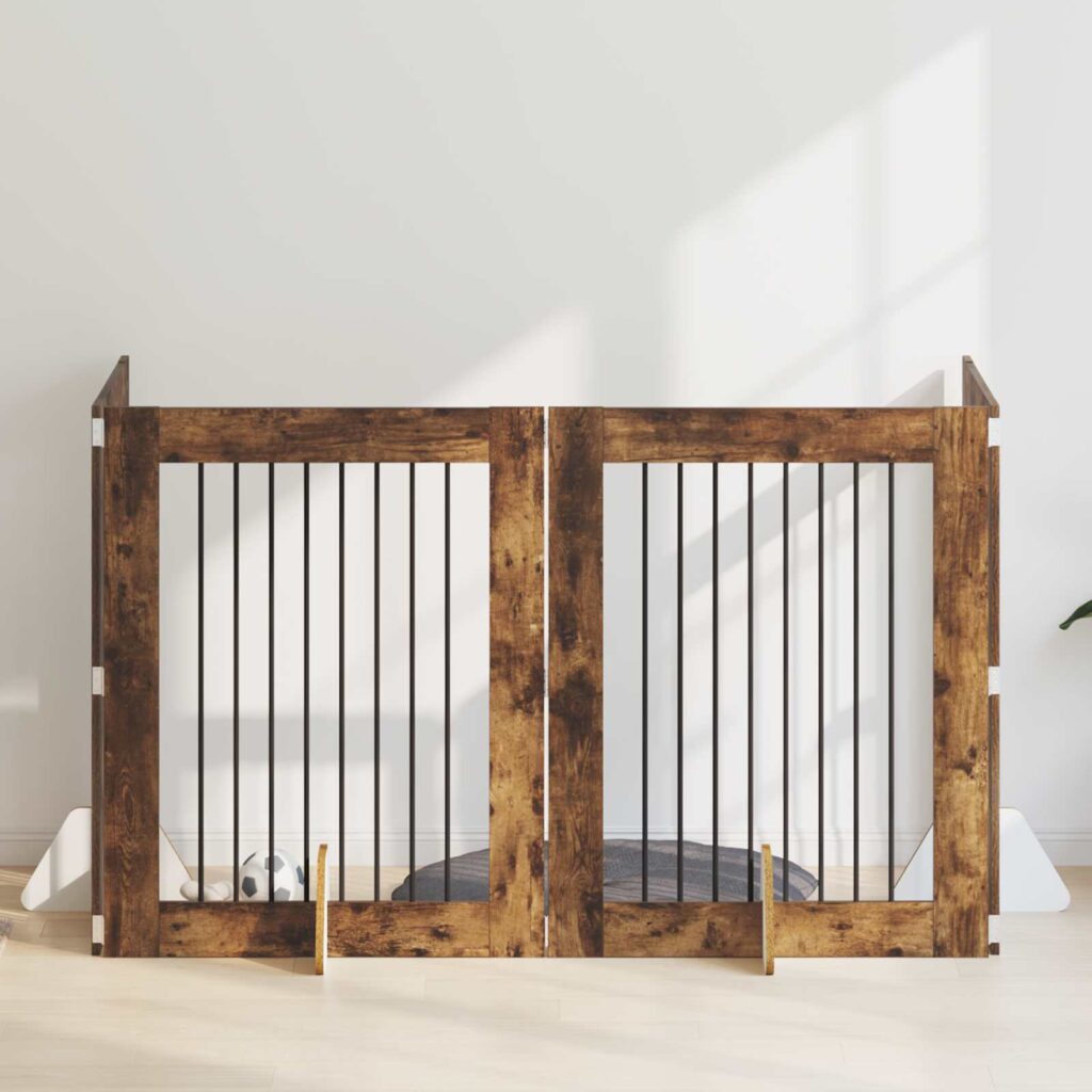 Koiraportti jaloilla 4 pcs Savutammi 80 x 100 cm Tekninen puu