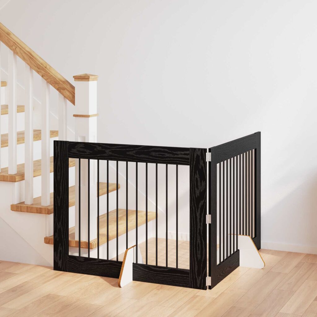 Koiraportti jaloilla 2 pcs Musta tammi 100 x 80 cm Tekninen puu