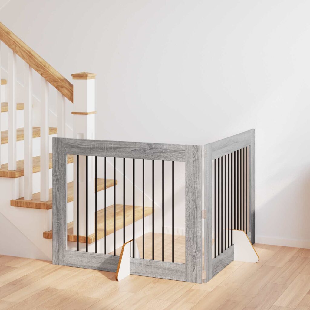 Koiraportti jaloilla 2 pcs Harmaa sonoma 100 x 80 cm