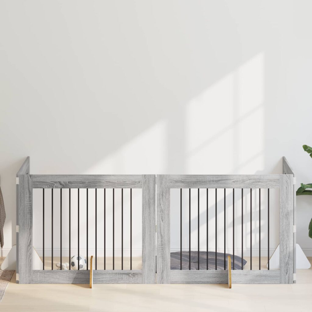 Koiraportti jaloilla 4 pcs Harmaa sonoma 100 x 80 cm