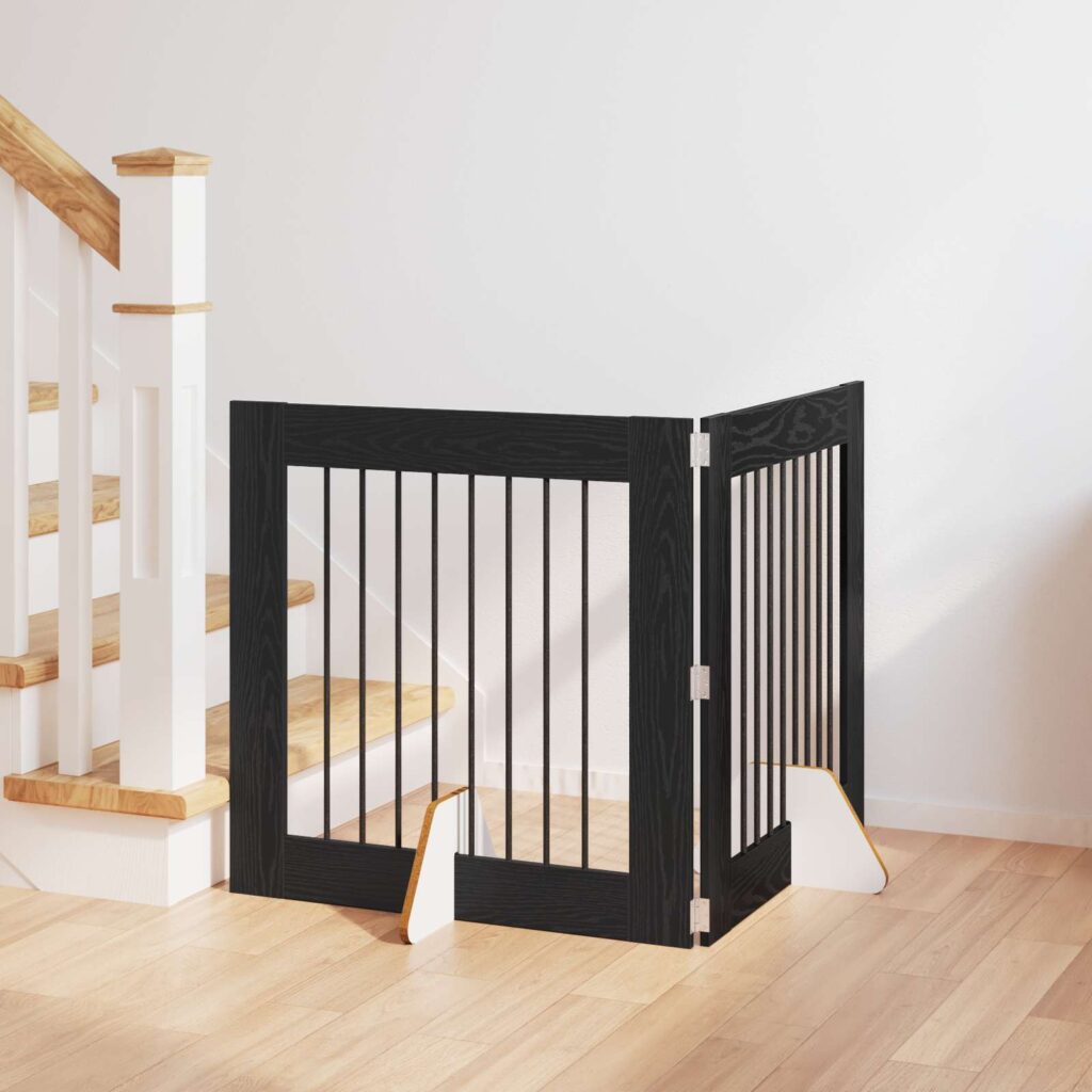 Koiraportti jaloilla 2 pcs Musta tammi 80 x 80 cm Tekninen puu