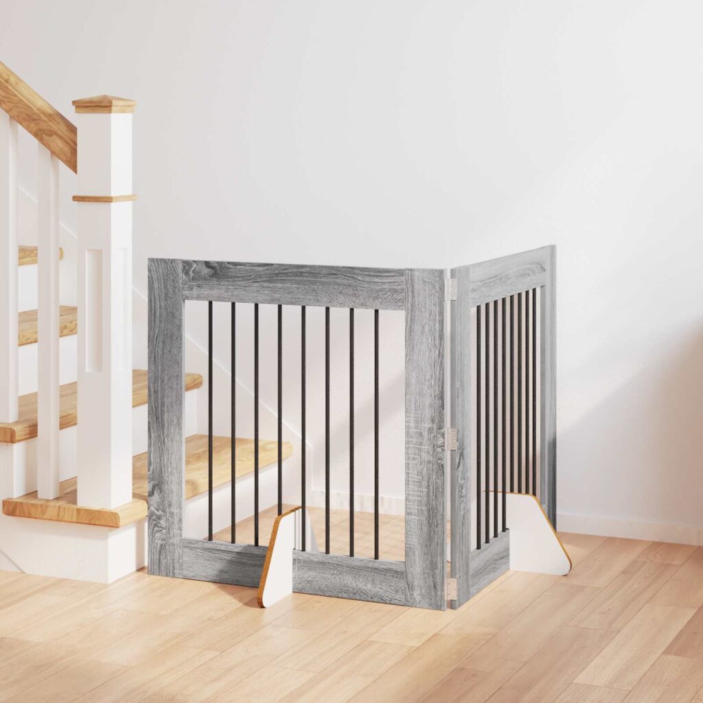 Koiraportti jaloilla 2 pcs Harmaa sonoma 80 x 80 cm