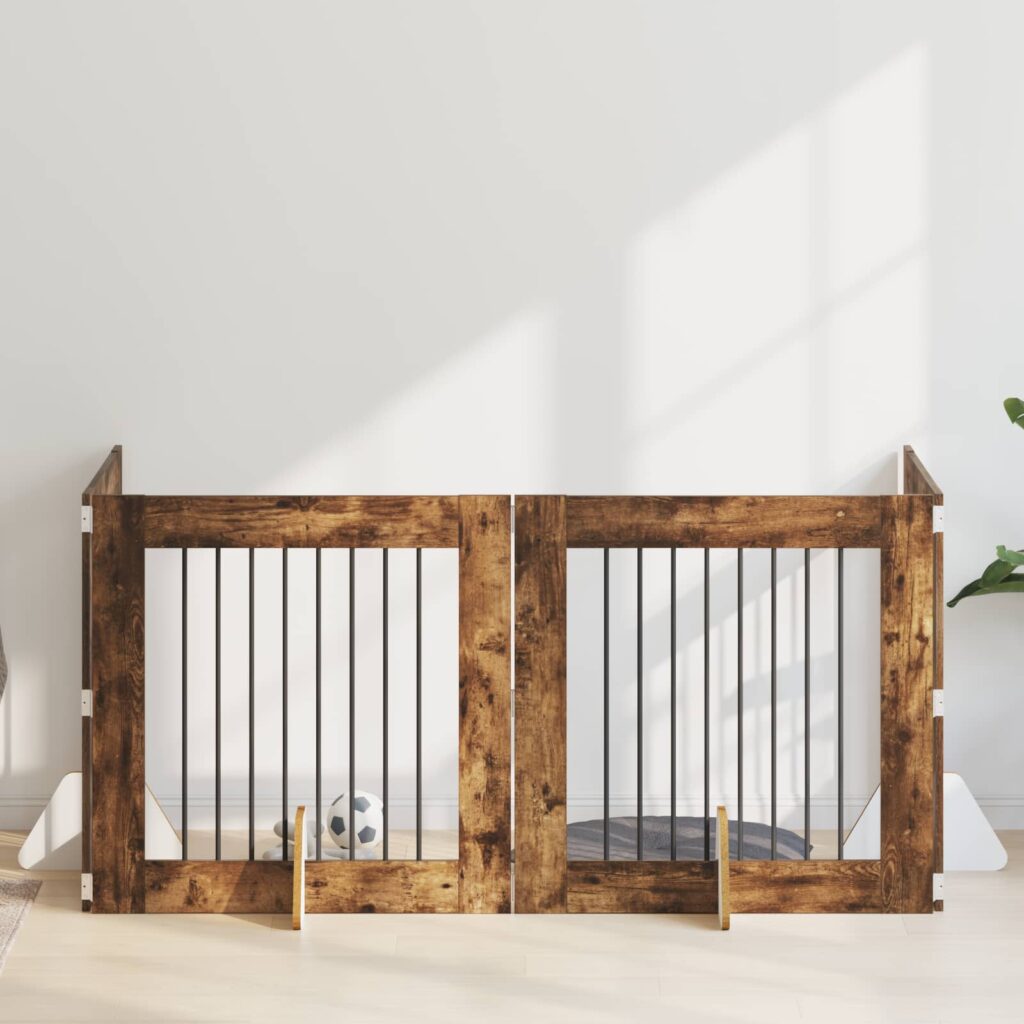 Koiraportti jaloilla 4 pcs Savutammi 80 x 80 cm Tekninen puu