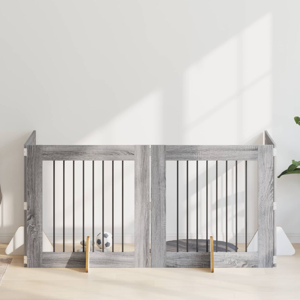 Koiraportti jaloilla 4 pcs Harmaa sonoma 80 x 80 cm