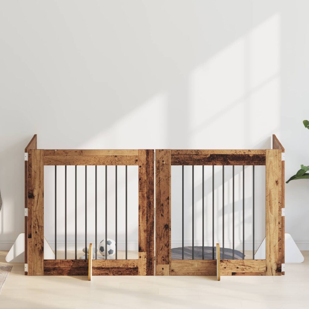 Koiraportti jaloilla 4 pcs Vanha puu 80 x 80 cm Tekninen puu