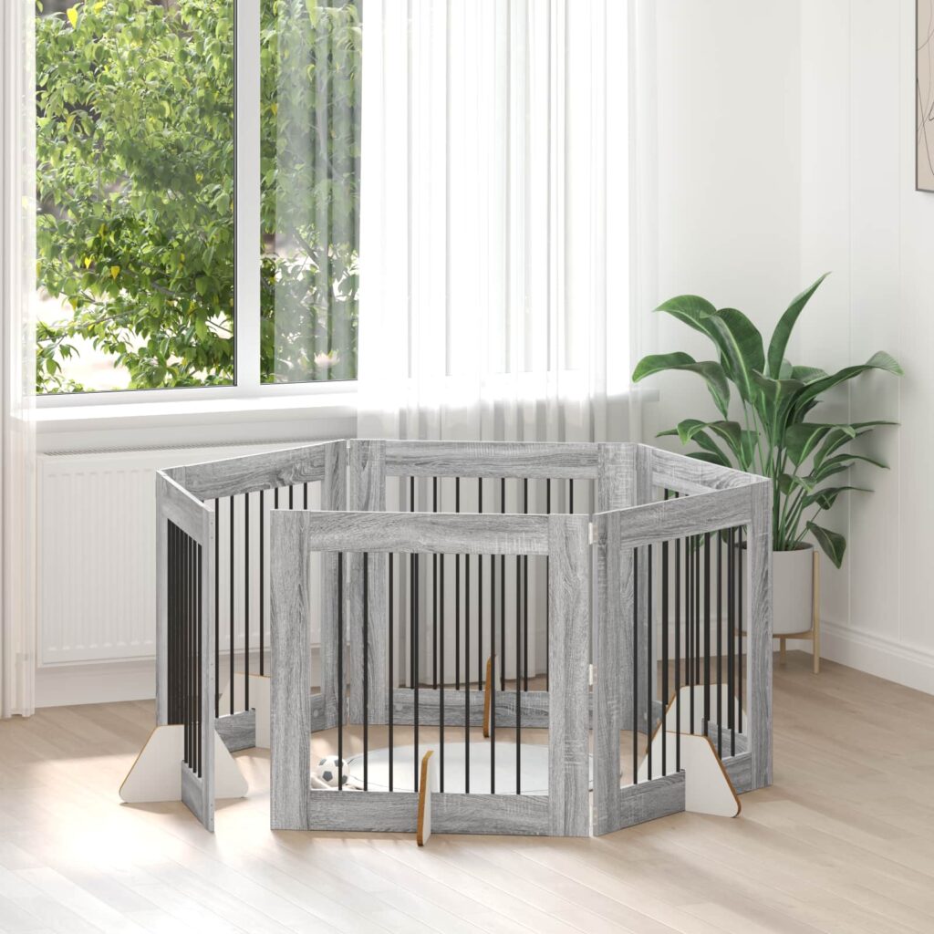 Koiraportti jaloilla 6 pcs Harmaa sonoma 80 x 80 cm