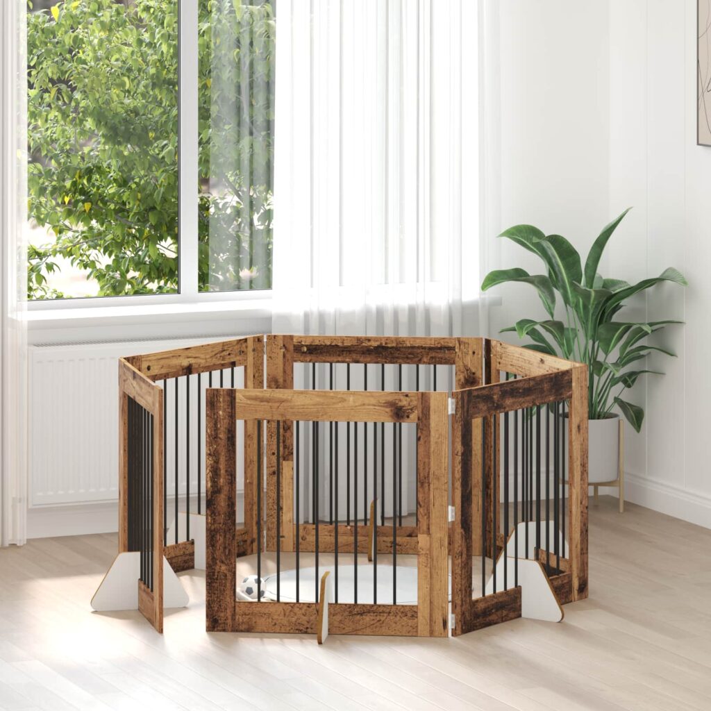 Koiraportti jaloilla 6 pcs Vanha puu 80 x 80 cm Tekninen puu