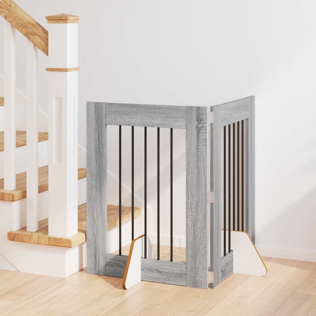 Koiraportti jaloilla 2 pcs Harmaa sonoma 60 x 80 cm