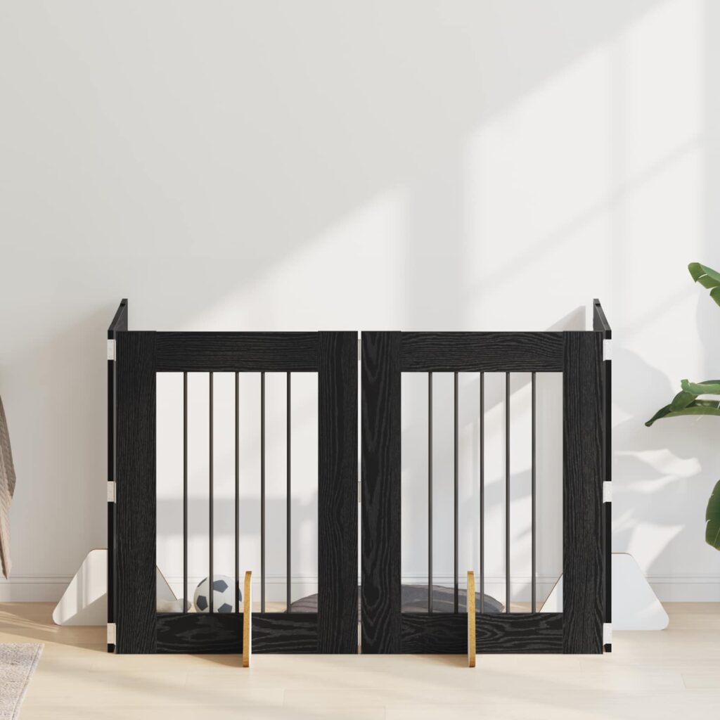 Koiraportti jaloilla 4 pcs Musta tammi 60 x 80 cm Tekninen puu