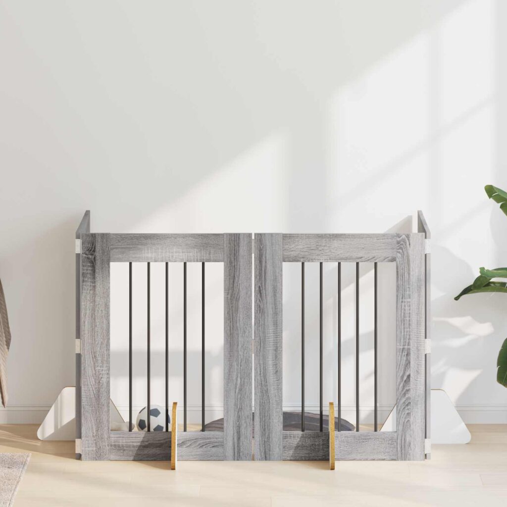 Koiraportti jaloilla 4 pcs Harmaa sonoma 60 x 80 cm