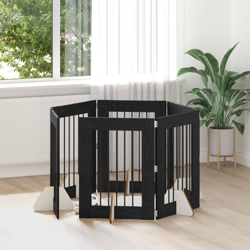 Koiraportti jaloilla 6 pcs Musta tammi 60 x 80 cm Tekninen puu