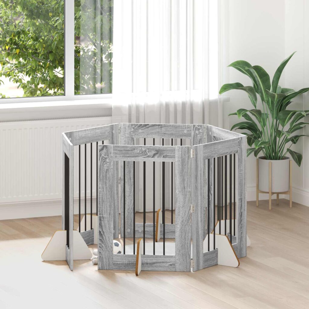 Koiraportti jaloilla 6 pcs Harmaa sonoma 60 x 80 cm