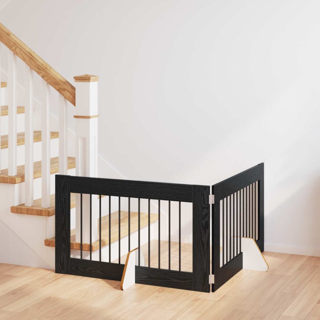 Koiraportti jaloilla 2 pcs Musta tammi 100 x 60 cm Tekninen puu