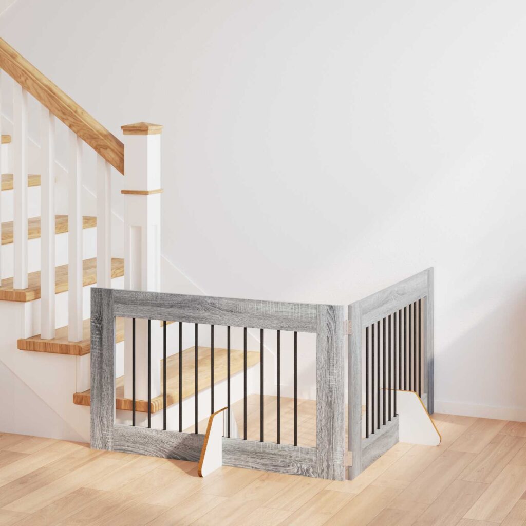 Koiraportti jaloilla 2 pcs Harmaa sonoma 100 x 60 cm