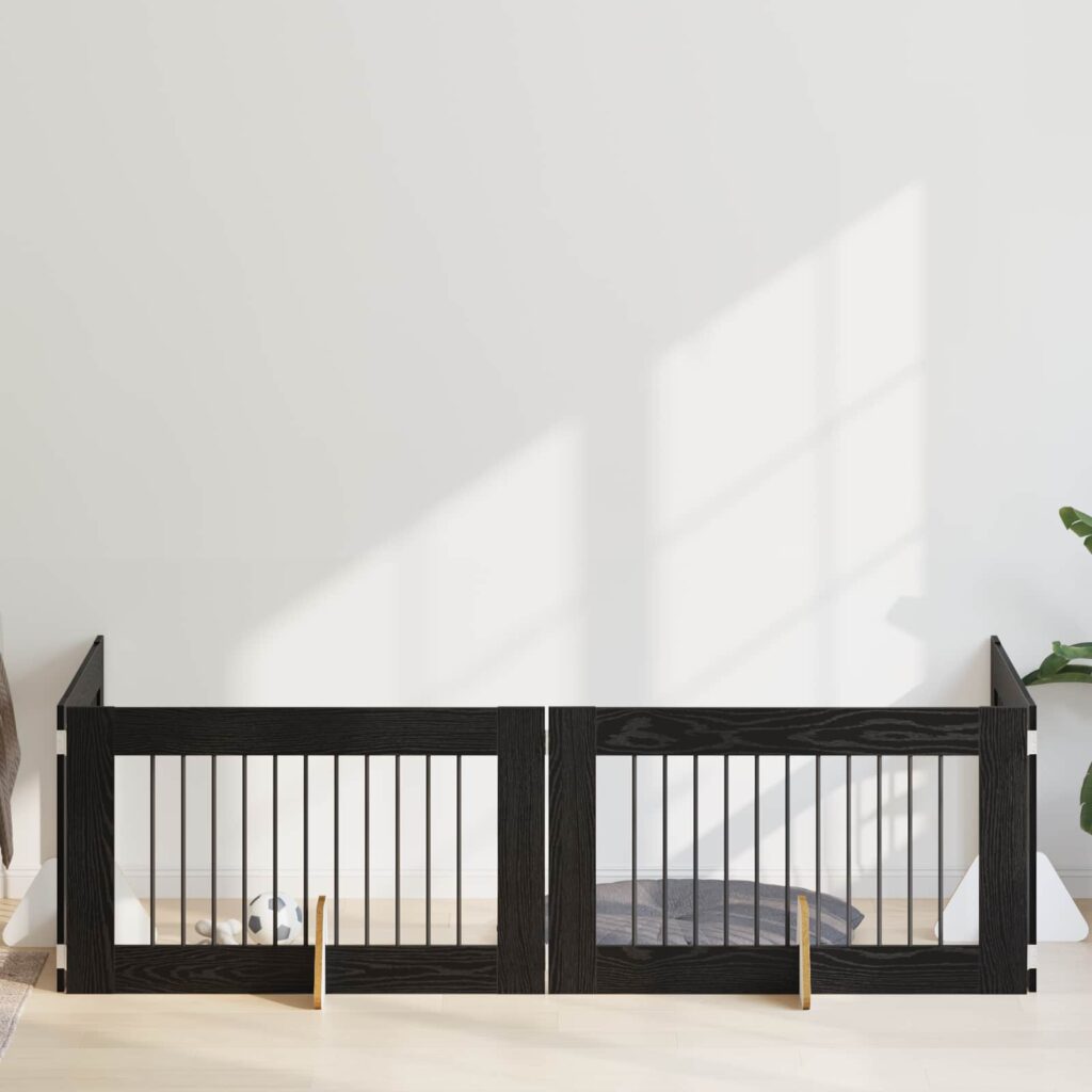 Koiraportti jaloilla 4 pcs Musta tammi 100 x 60 cm Tekninen puu