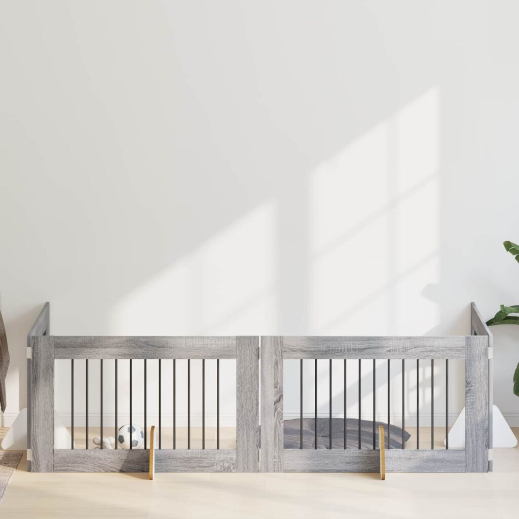 Koiraportti jaloilla 4 pcs Harmaa sonoma 100 x 60 cm