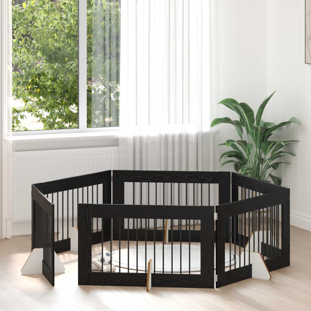 Koiraportti jaloilla 6 pcs Musta tammi 100 x 60 cm Tekninen puu