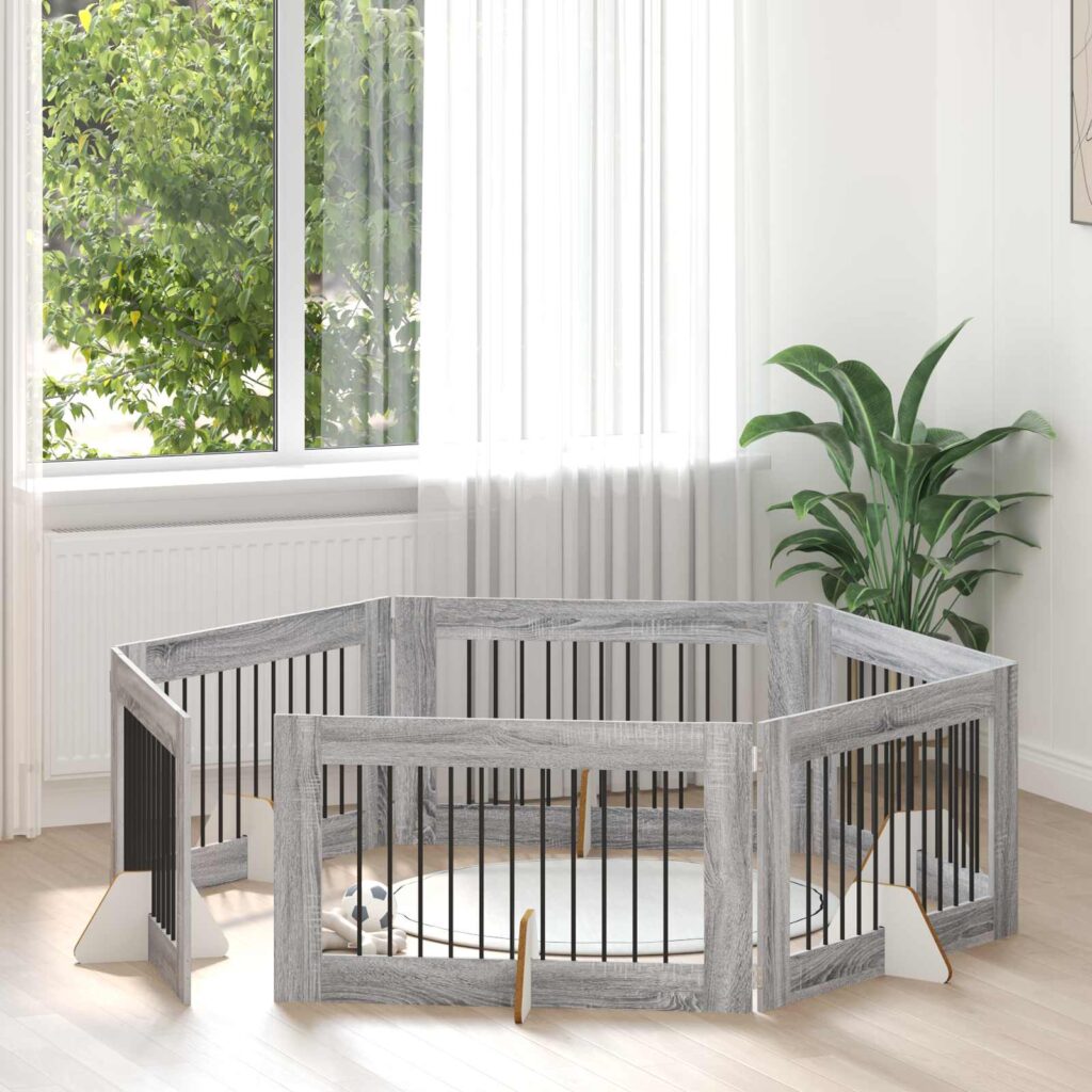 Koiraportti jaloilla 6 pcs Harmaa sonoma 100 x 60 cm