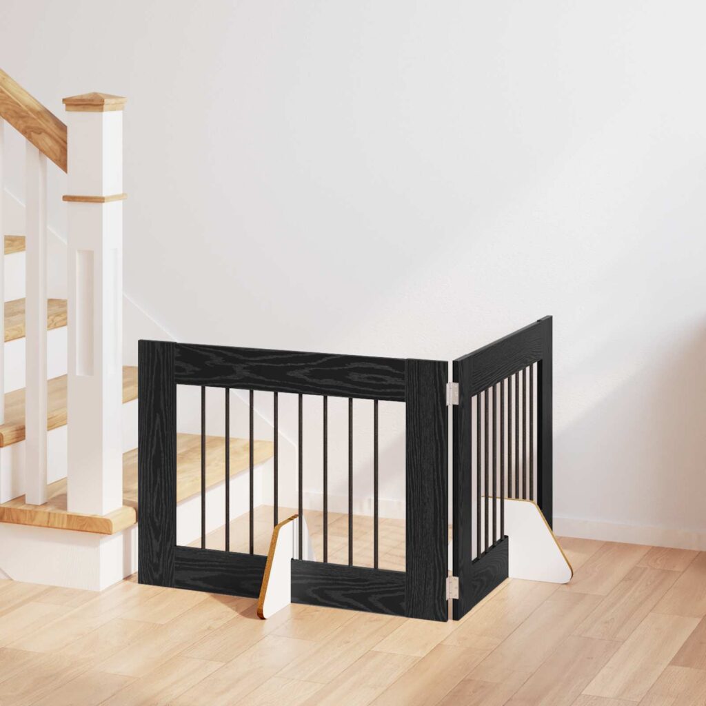 Koiraportti jaloilla 2 pcs Musta tammi 80 x 60 cm Tekninen puu