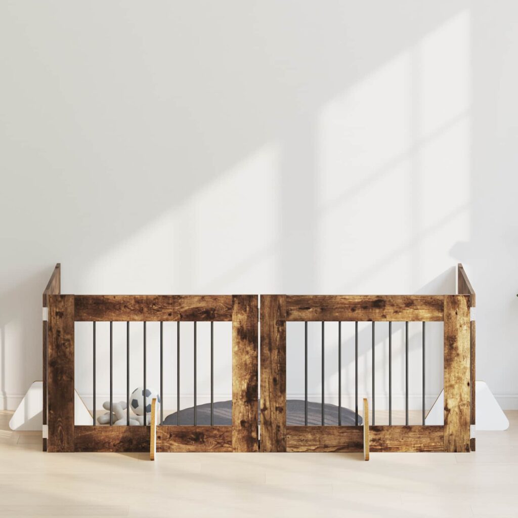 Koiraportti jaloilla 4 pcs Savutammi 80 x 60 cm Tekninen puu