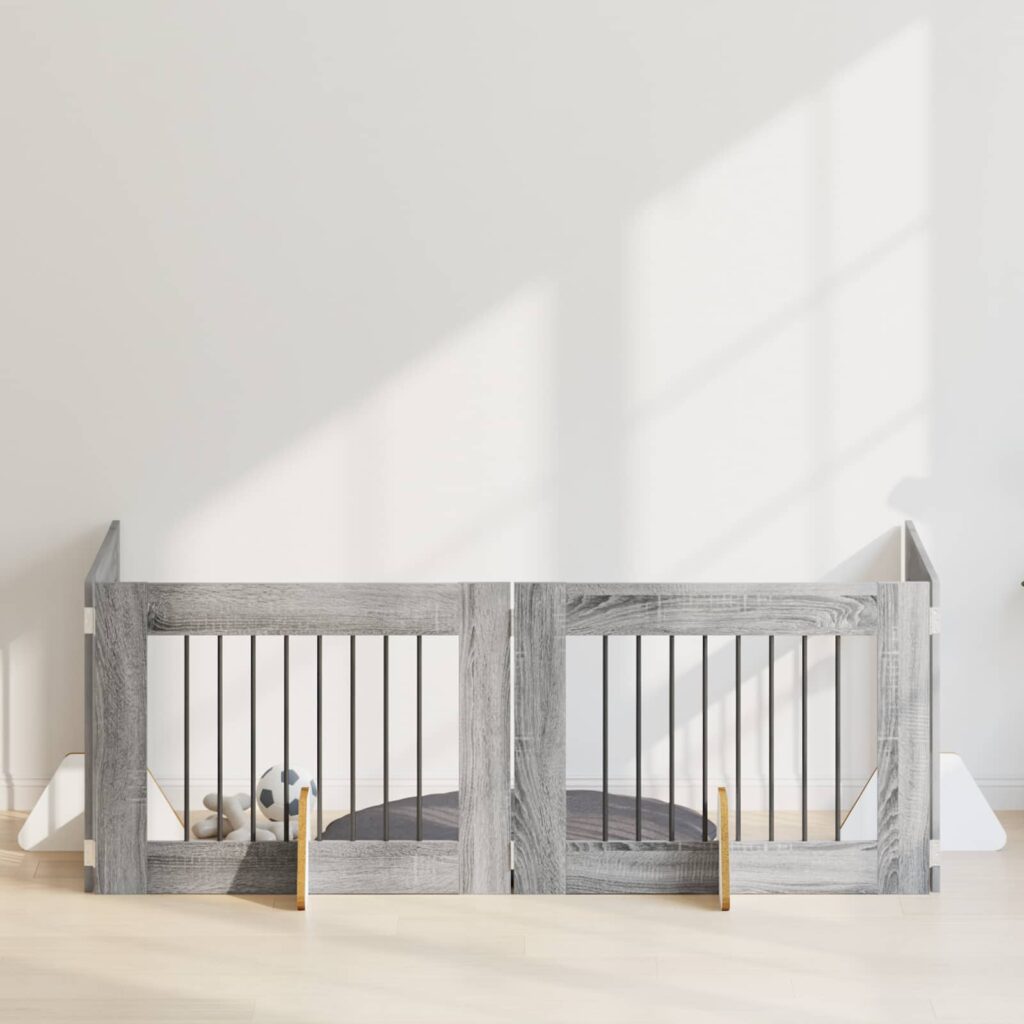 Koiraportti jaloilla 4 pcs Harmaa sonoma 80 x 60 cm