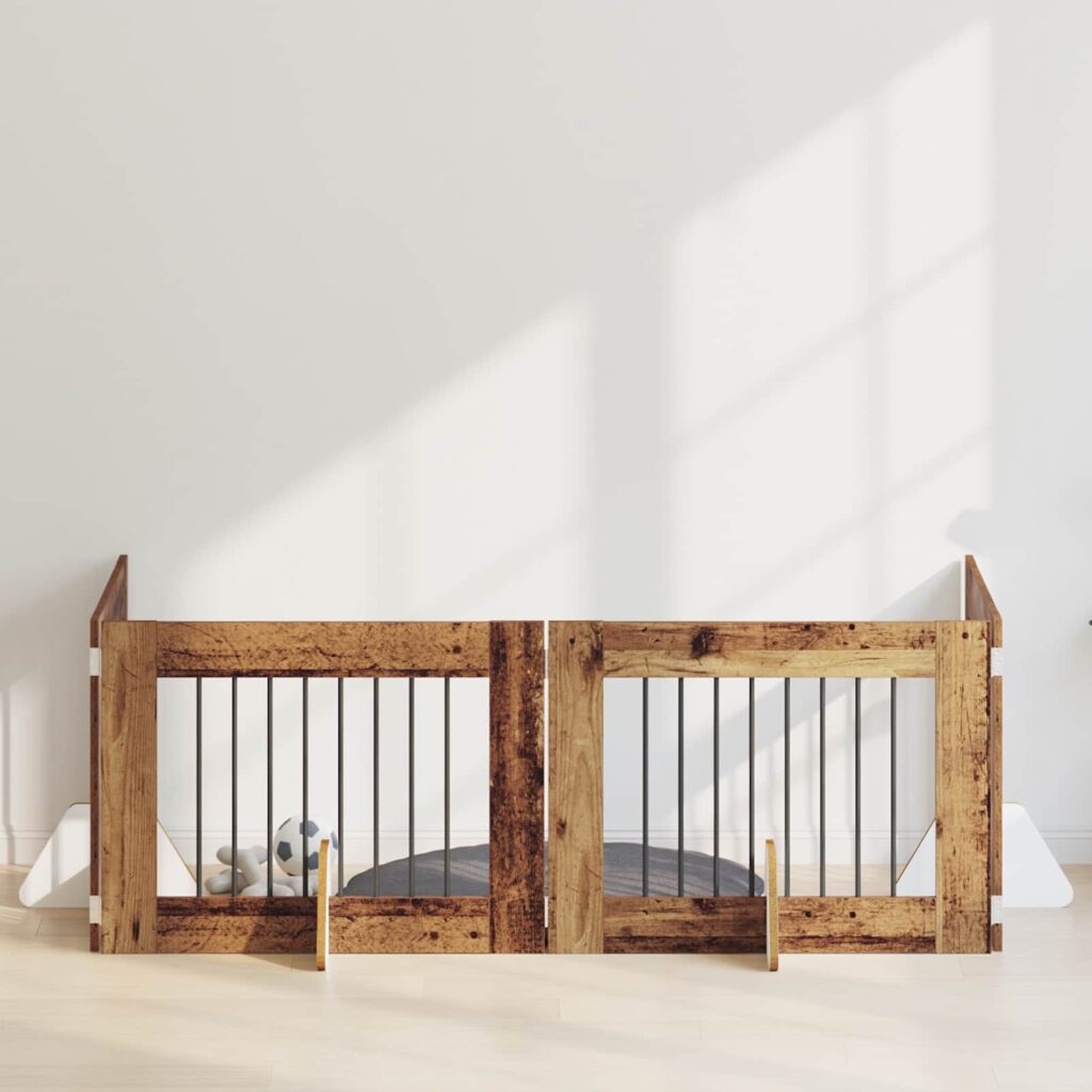 Koiraportti jaloilla 4 pcs Vanha puu 80 x 60 cm Tekninen puu