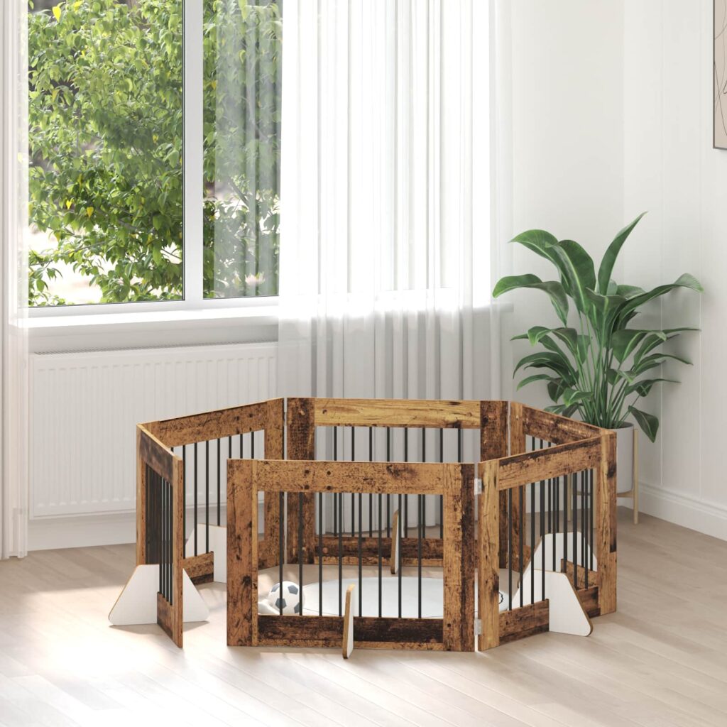 Koiraportti jaloilla 6 pcs Vanha puu 80 x 60 cm Tekninen puu