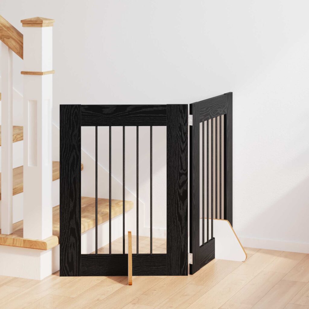 Koiraportti jaloilla 2 pcs Musta tammi 60 x 60 cm Tekninen puu