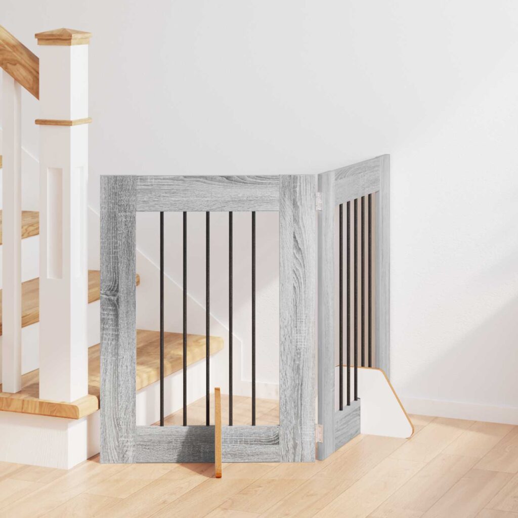 Koiraportti jaloilla 2 pcs Harmaa sonoma 60 x 60 cm