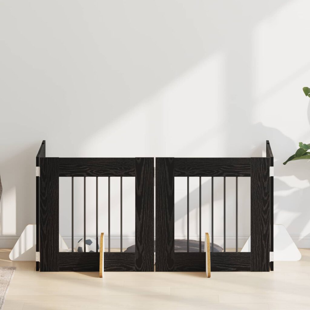 Koiraportti jaloilla 4 pcs Musta tammi 60 x 60 cm Tekninen puu