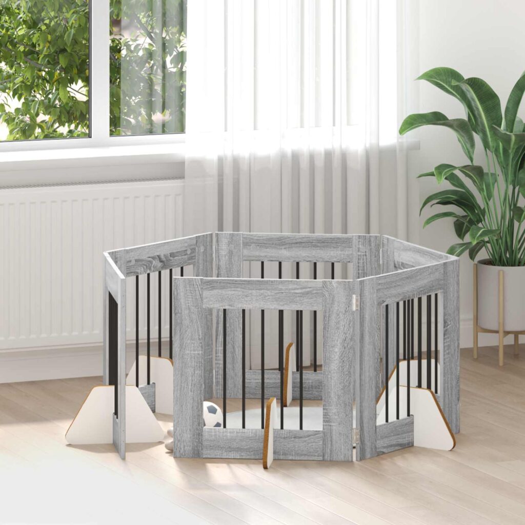 Koiraportti jaloilla 6 pcs Harmaa sonoma 60 x 60 cm