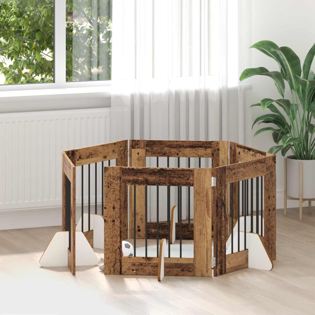 Koiraportti jaloilla 6 pcs Vanha puu 60 x 60 cm Tekninen puu