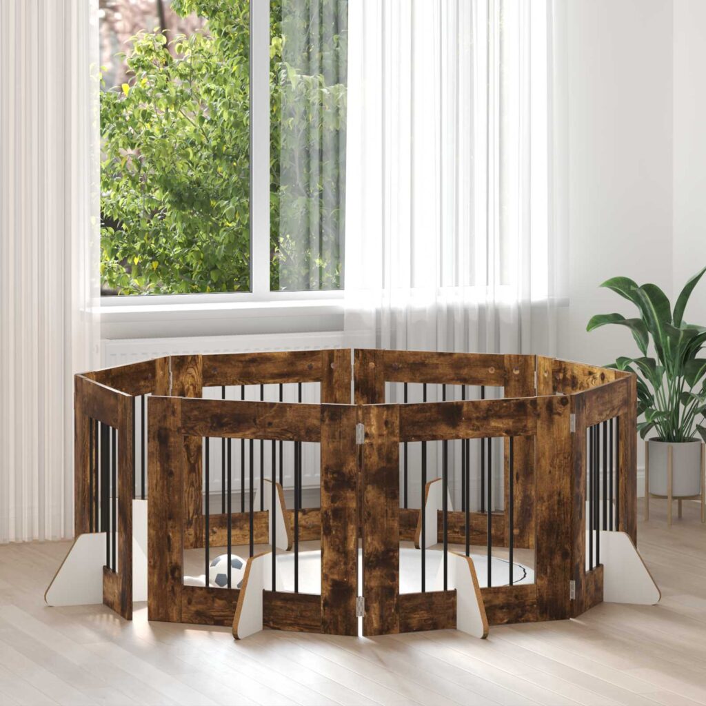 Koiraportti jaloilla 8 pcs Savutammi 60 x 60 cm Tekninen puu