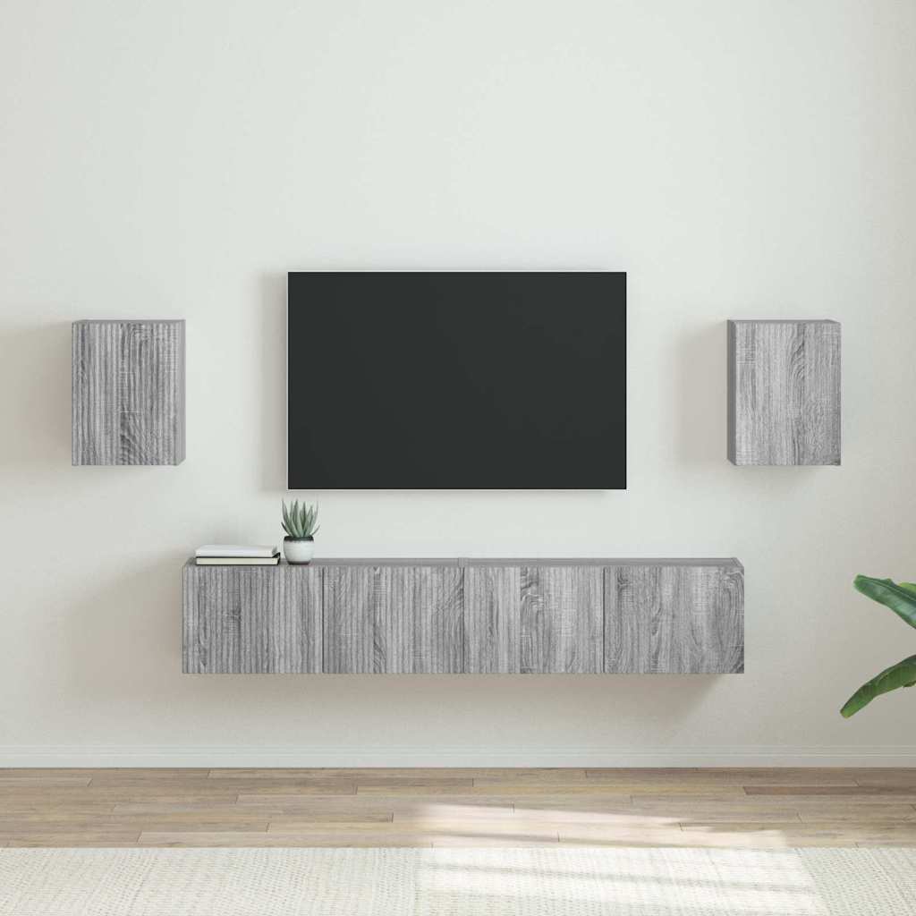 TV-seinäkaappi 2 pcs Harmaa Sonoma 30 x 31 x 40 cm Tekninen puu