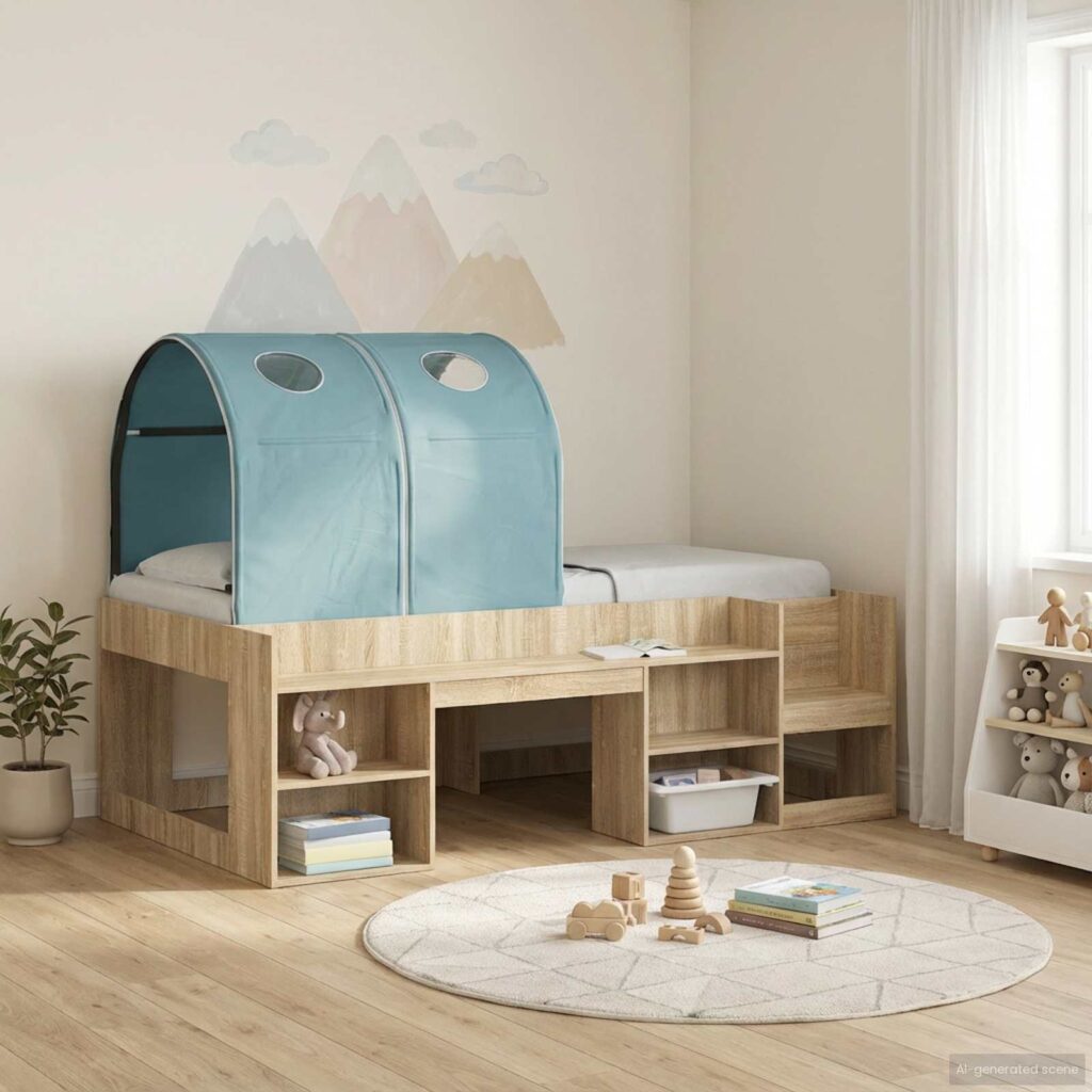 Sängyn tunneli 2 pcs Vaaleansininen 211 x 52,5 x 2 cm